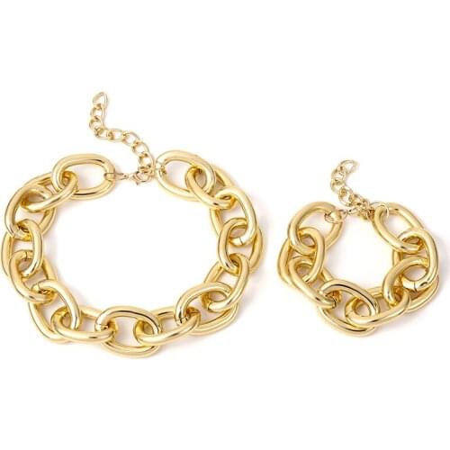 2020 New Punk Rock Thick Chain Statement Necklace Retro Exaggerated Big Metal Chain Geometric For Female Party Accessories