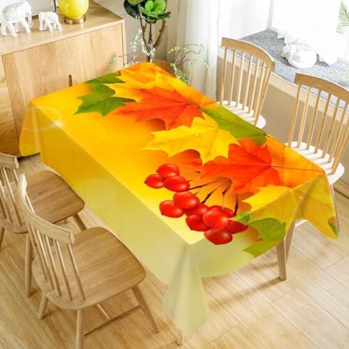 Golden Maple Leaves Tablecloth Cloth Thicken Oxford Rectangular Table Cloth for Wedding Customizable size 100X140cm/140X200cm
