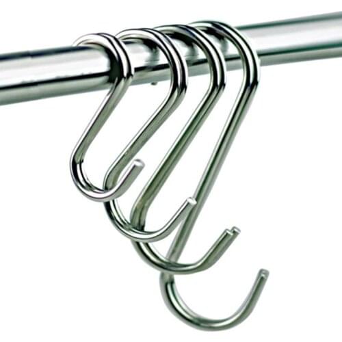 1Pc Stainless Steel S-shaped Hook Bathroom Kitchen Coat Multifunctional Storage Hook Organizer