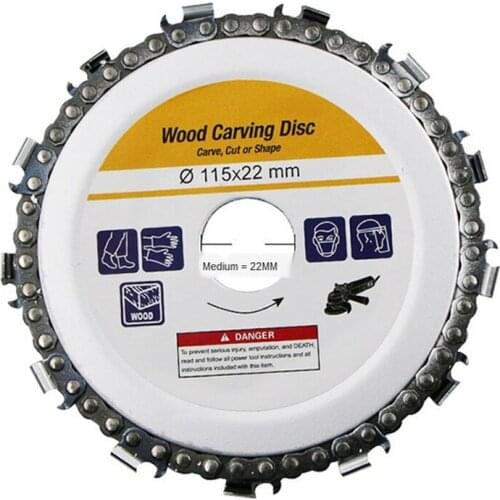 4.5 Inch Chain Grinder Chain Saws Disc Woodworking Chain Plate 4.5 Inch Multi-Functional Wood Carving Disc Angle Grinding Tool
