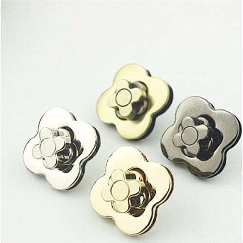 10Pcs Floral Women Bag Metal Lock Handbag Decorate Mortise Locks Twist Turn Lock Snap Clasps Closure DIY Hardware Accessories