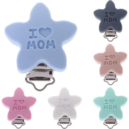 2pcs Baby pacifier clip Soother Teether Star Shape Silicone Safe Holder Saliva Towel Support Anti Fall Cute Clips