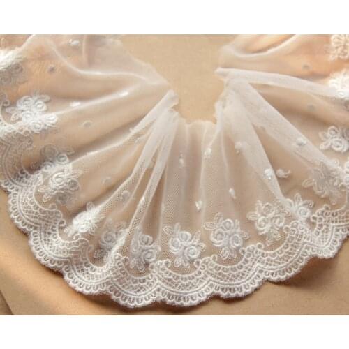 3yards/pack 9cm/3.54'' Retro white /black mesh cotton embroid lace sewing rose decoration lace handmade garment accessories Z244