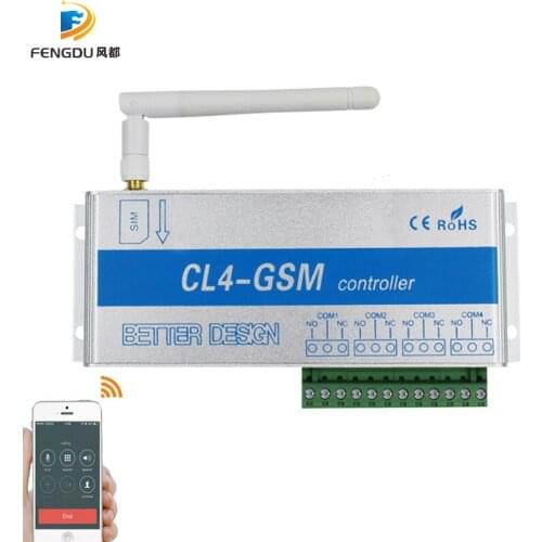 4 Channel Relay CL4-GSM SMS GSM APP Wireless Controller GSM Receiver & Switch Gate/Door Opener Operator for Home Alarm Security
