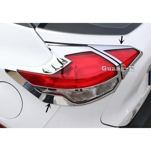 For Nissan Kicks 2017 2018 2019 2020 Car Styling Detector ABS Chrome Cover Trim Back Tail Rear Light Lamp Frame Parts 4pcs