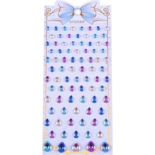 1pc Heart Water Drop Acrylic Sticker Pearl Diamond Decor DIY Scrapbook Cell Phone Nail Stick Office School Supplies Stationery