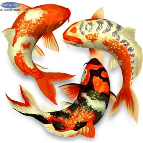 DIY Diamond Painting Koi Fish Diamond Embroidery Animals Full Square Round Drill Cross Stitch Kits Mosaic Home Decoration Gifts