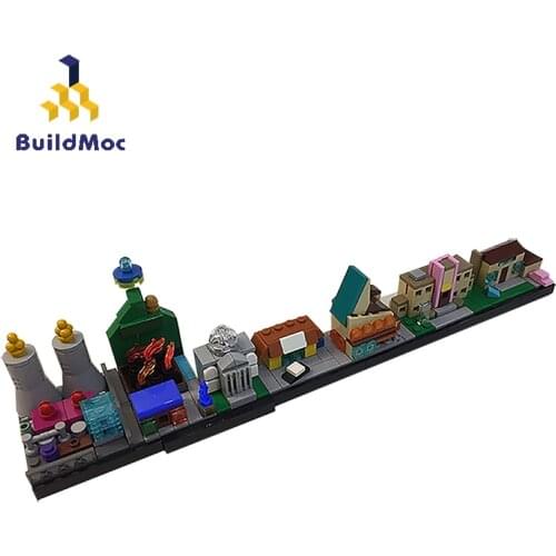 Buildmoc City Buildings Architecture Skyline Anime movie Modular MOC Buildings Blocks City Street View DIY Toy For Kid 427 PCS