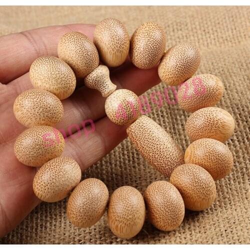 Natural dragon blood golden silk bamboo, full fish seed stripe oval beads hand string, natural material craft accessories