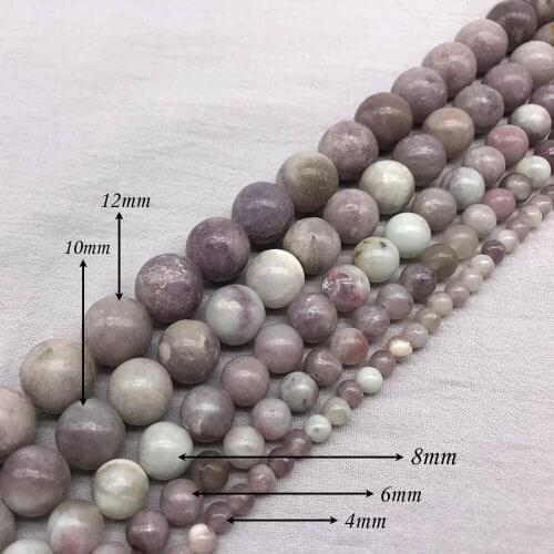 Natural Stone Loose BeadsPurple Lavender Violet Lilac Loose Round Beads for Women Jewelry Making Bracelets Necklaces J225