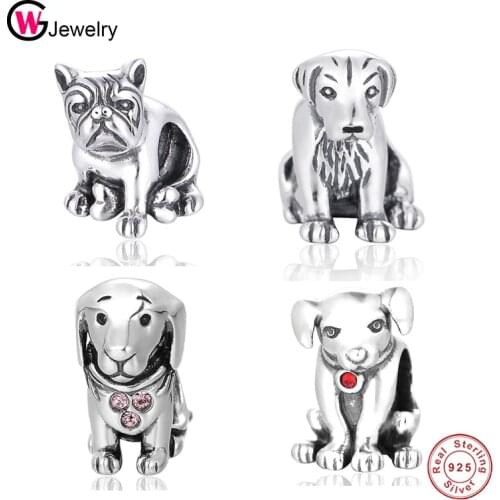 Silver Animal Charms Pets For Brand Jewelry Fits Men Bangle Silver Bracelet Beads & Diy Jewelry Making Brand