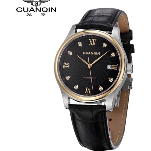 Luxury Brand GUANQIN Watch Men Women Fashion Waterproof Casual Mechanical Watch Women Diamond Stainless Steel Wristwatch for Men