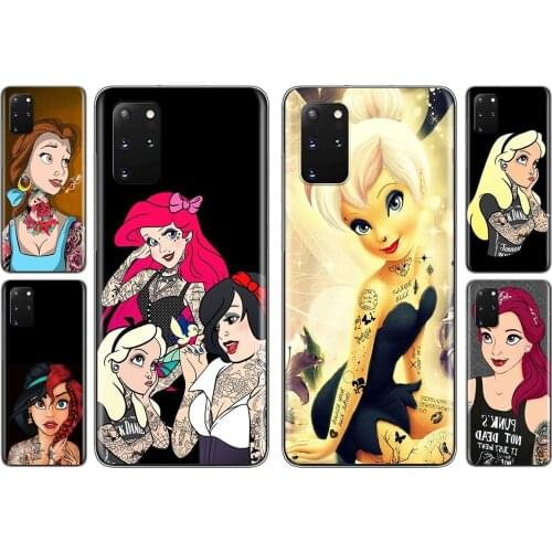 Disney Princess Tattoo For Samsung S20 FE A91 A81 A72 A71 A52 A51 A42 A41 A32 A31 A21 A12 Lite Transparent Phone Case