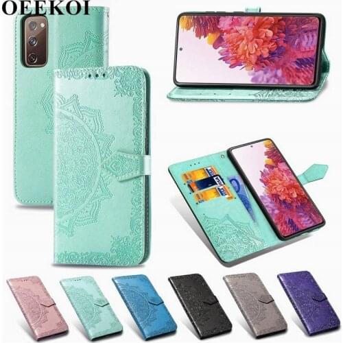 OEEKOL Datura Flower Flip Cover PU Leather Wallet Case for Samsung Galaxy S20 FE