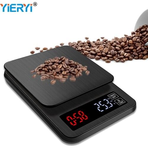 LCD Digital Electronic Drip Coffee Scale With Timer High Accuracy 3kg 5kg 10kg 0.1g Kitchen Household Weight Balance USB Power