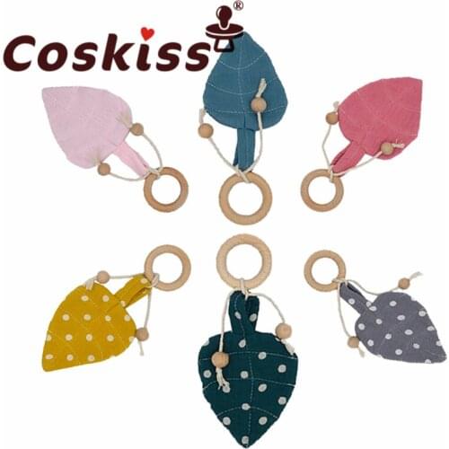 Coskiss 7pcs Baby Toys Baby Bibs Waterproof Leaf Shape Baby Eating Accessory Bpa Free Silicone Teethers Baby Teether Stuff