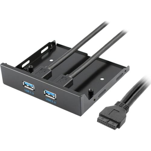 CY 3.5" PC Computer Case Front Panel 2-Port USB 3.0 Floppy Drive Bay with Holder for 2.5 "HDD SSD