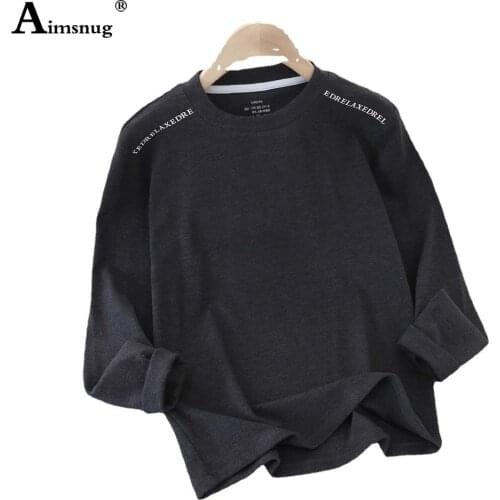 Aimsnug Children Long Sleeve T-shirt Unisex Boys Girls Loose Tees Shirt Casual Pullovers 2021 Autumn Cotton Top Kids Clothing