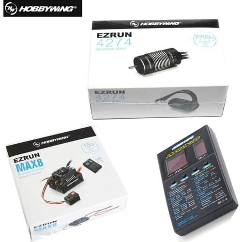 Hobbywing EzRun Max8 v3 Waterproof Brushless ESC T / TRX Plug + 4274 2200KV Motor +LED Programing card for 1/8 RC Car Truck