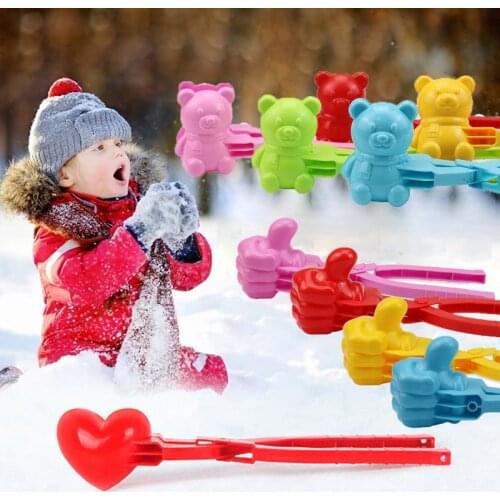 Toys Sport Creative Snow Snowball Maker Clip Maker Red Love Heart Shaped Snow Sand Mold Tool Winter Kid Valentines Day Gift Game