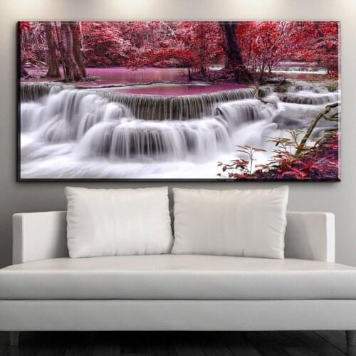 Forest Scenic Waterfall Large 5D DIY Diamond Painting Full Square Round Drill Embroidery Mosaic Needlework Home Decor AA2545