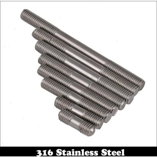 M8 M8*40 M8x40 M8*50 M8x50 M8*60 M8x60 316 Stainless Steel 316ss DIN835 Screw Headless Double End Thread Rod Bolt Stud