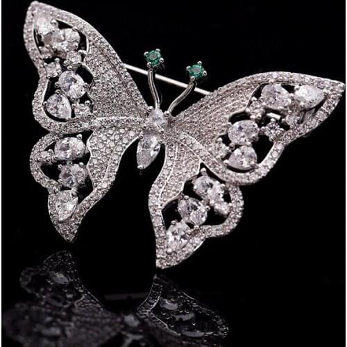 Korean style fashion miniature zircon Brooch lady sweater accessories Butterfly Brooch Pin scarf buckle shawl buckle ornament