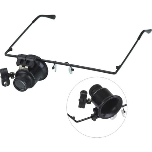 High Magnification Monocular 20 Times Magnifier Clock Watch Repair Magnifier With LED Light For Jewelry Appraisal Reading 1PC J3