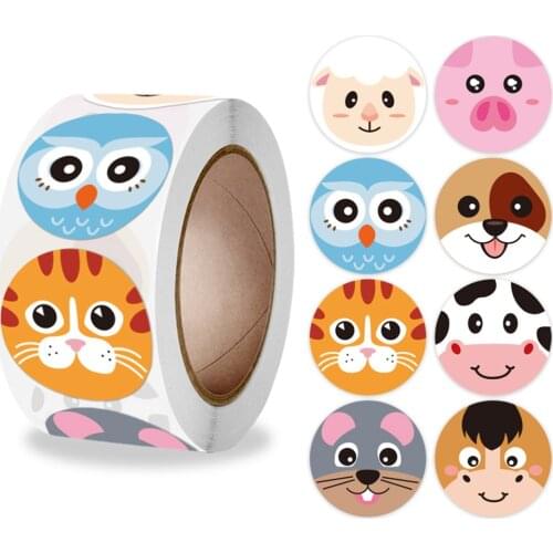 Cartoon Animals Stickers Teacher Encourage Student Cute Pig Owl Cow Horse Dog Cat Reward Stickers Kids Toys For Children Gifts