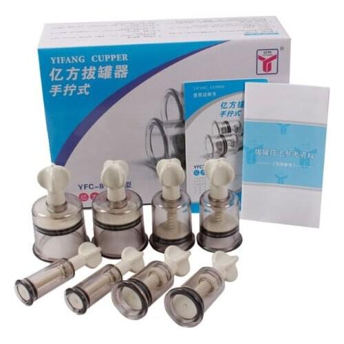 Hand screwing type Vacuum Cupping Magnet Massage Cupping Vacuum Therapy Anti-cellulite Set magnetic Acupunture 8 cans Set