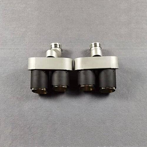 1 Pair Carbon Fiber Matte For Akrapovic Exhaust pipe For A6L A7 C8 2019 2020 2021 New Style Stainless Steel Muffler Tip Nozzles
