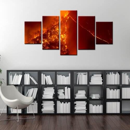 Red Fire Forest Poster Wall Art Canvas Prints Home Decoration Abstract Canvas Painting Bedroom Wall Decor Picture Drop Shipping