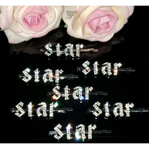 New Hot Stylish Hair Accessories Gothic Letters Hairclip "Star" Gothic Word Hair Clip Crystal Hair Jewelry Gift WHOLESALE