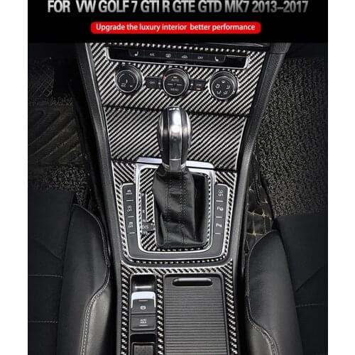 Car Gear Shift Panel AC Switch Headlamp Frame Trim for VW Golf 7 GTI R GTE GTD MK7 2013-2017 Carbon Fibre Accessories