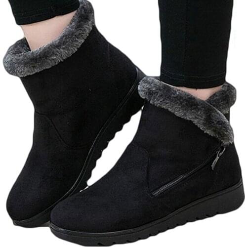 Dropshipping Women Ankle Boots New Fashion Waterproof Wedge Platform Winter Warm Snow Boots Shoes for Female
