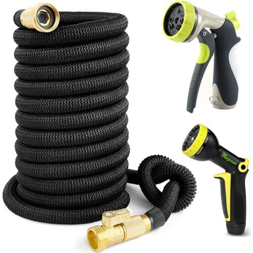 High Quality Garden Hose Expandable Telescopic Magic Hose With Metal Spray Gun Set Flower Outdoor Garden Irrigation Nozzle