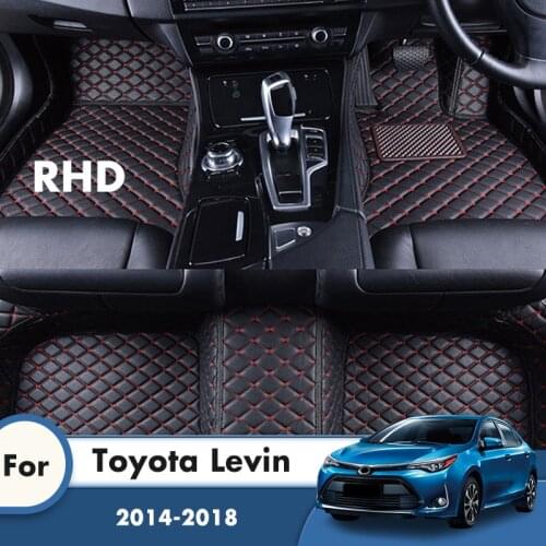 RHD Car Floor Mats For Toyota Levin 2018 2017 2016 2015 2014 Leather Custom Styling Car Accessories Interior Decoration Carpets