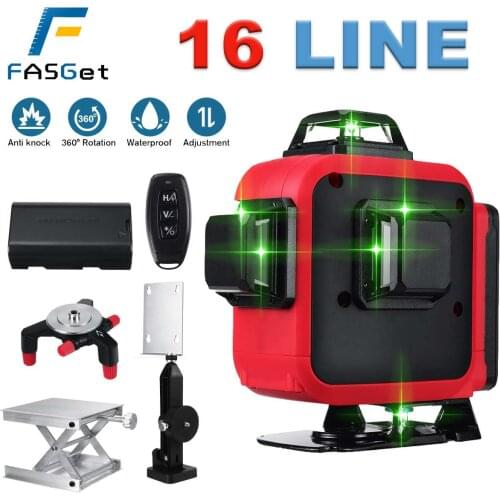 Laser Level 12/16 Lines 3/4D Self-Leveling 360 Horizontal And Vertical Cross Super Powerful Green Laser Beam Line