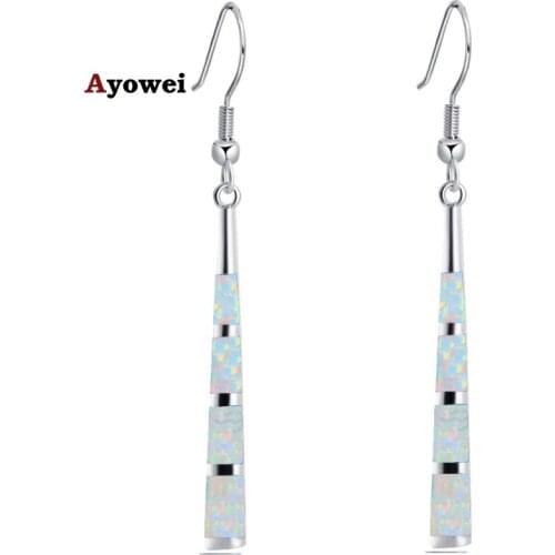 Lowest price Fashionl Jewelry Wholesale & Retail Green Fire Opal Silver Stamped Dangle Earrings Opal Jewelry OE284A