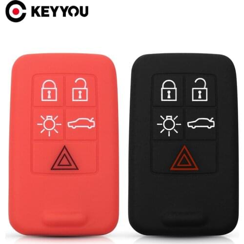 KEYYOU 30x For C30 C70 S40 S60 S70 S80 V40 V50 V70 XC60 XC90 6 Button For Volvo Car Key Case Smart Remote Car Key Silicone Case