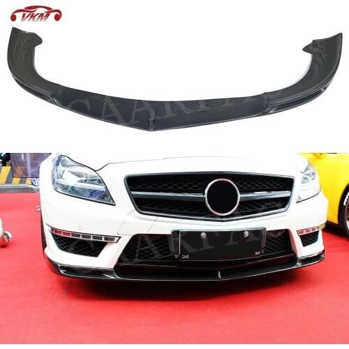 Carbon Fiber Front Lip Spoiler Splitters Flaps For Mercedez Benz CLS Class W218 CLS300 CLS350 2012-2015 V Style Head Bumper Chin