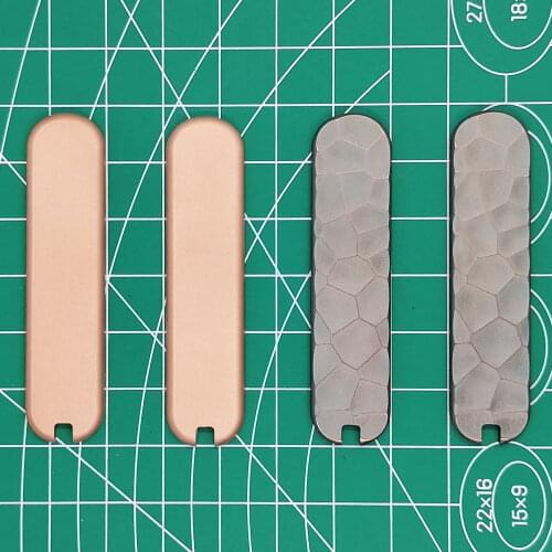 1 Pair Red Copper Handle Scales with Tweezer and Toothpick Cut-Out for 58 mm Victorinox Swiss Army Knife