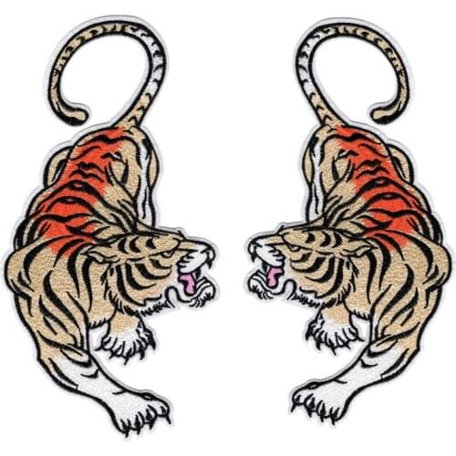 1Pcs Good Quality Cool Tiger Embroidery Applique Iron on Patches for Clothing DIY Women Fashion Clothes Patches LSHB961