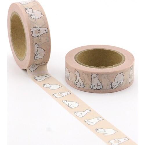 10pcs/lot cute bear Washi Tape Decorative Adhesive Tape Decora Diy Scrapbooking Sticker Label Stationery animal washi tape