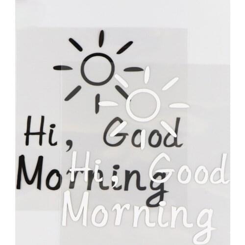 13.4X14.6CM Hi Good Morning Vinyl Decal Car Sticker Modern Cartoon Lovely Word Decor