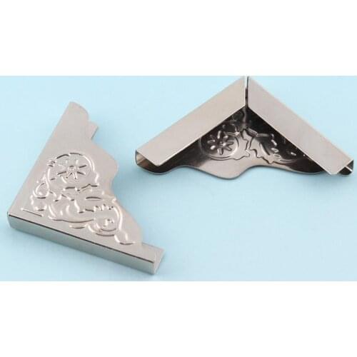 16pcs Metal Decorative Book Corner Protector Embossed Silver Scrapbooking Albums Menus Folders Tips Retro Case Bracket