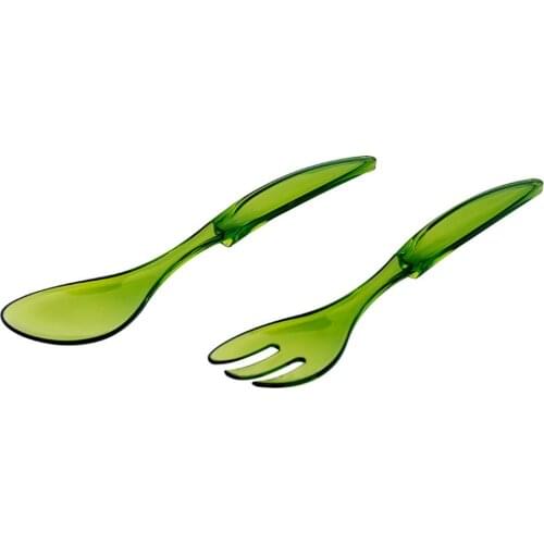 2'Li Green Fork Spoon Set
