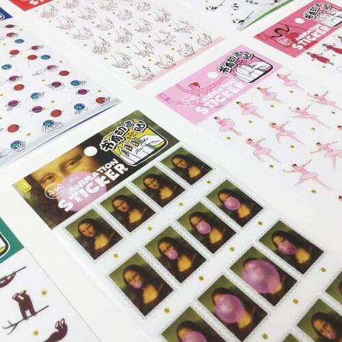 3 Pcs/Set Mona Lisa Ballet Girl Animation Sticker Book Corner Decorative Stickers DIY Scrapbooking Label Stickers