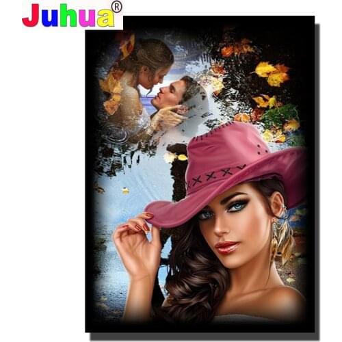 5D DIY Diamond Painting Cowboy Woman Lover Full Drill Square Diamond Embroidery Needlework Diamond Art Handmade Gift