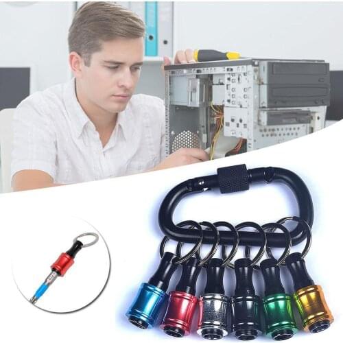 6pcs Hex Shank Screwdriver Bit Holder Extension Bar Tough 1/4 Keychain Quick Release Easily Carrying Lightweight Tools